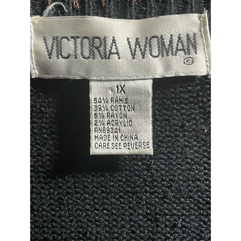 Victoria Woman 1X Embellished Jungle Cardigan Sweater – Sequin Animal Palmtrees - Picture 11 of 13